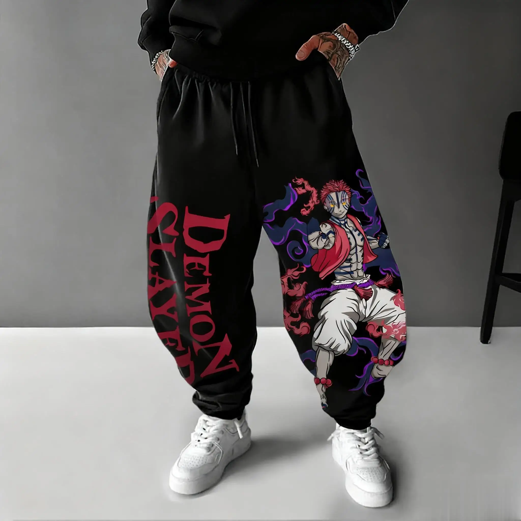 Streetwear Brand Beanie - Pantalones de Anime Demon Slayer Akaza