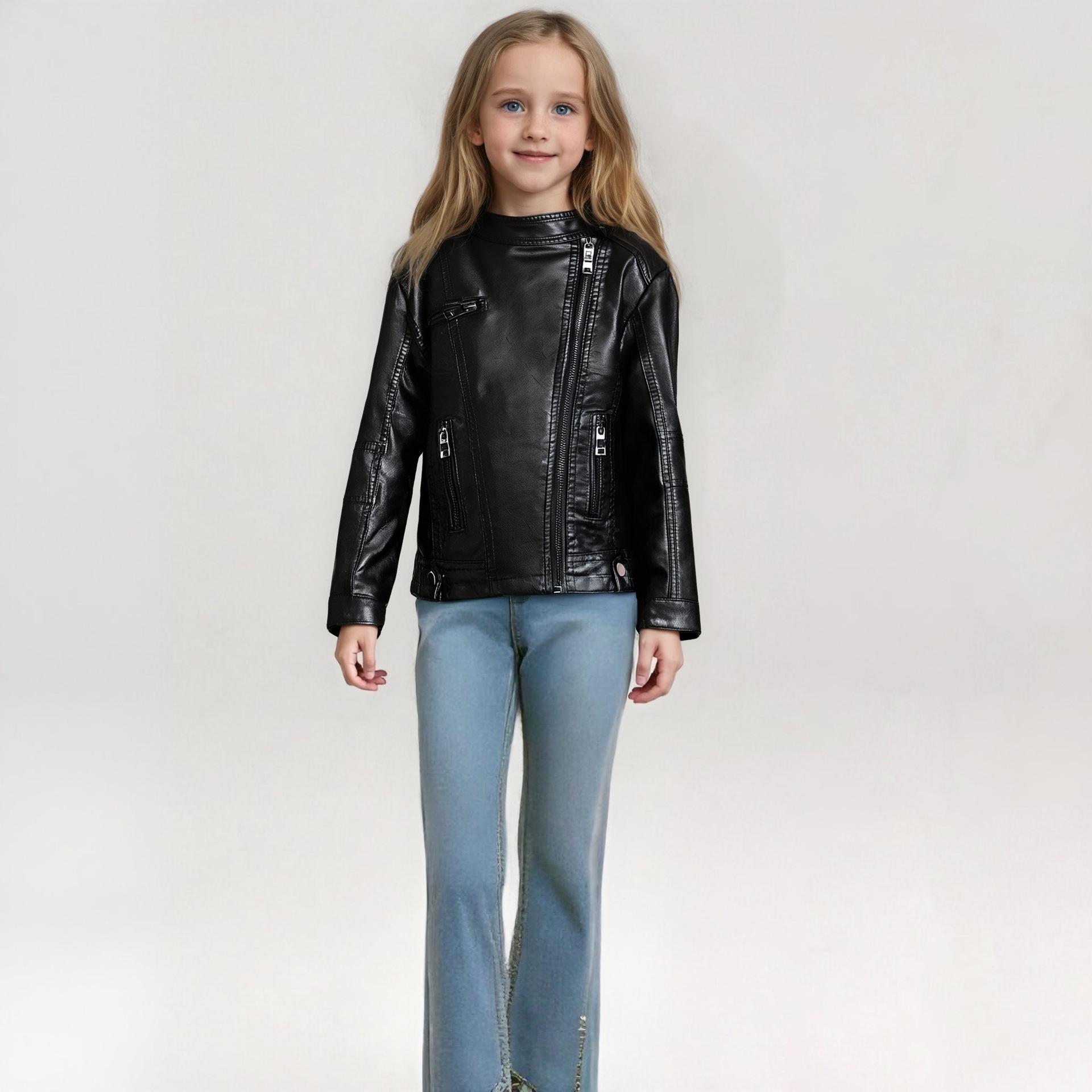 Streetwear Girl Brand - Chaqueta de cuero Pu para motocicleta