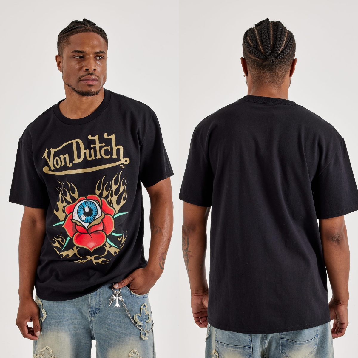 Streetwear Brand With Eye - Camiseta de algodón con estampado gráfico