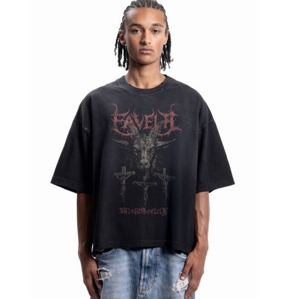 Camiseta de algodón con estamp - Streetwear Brand Font reseña y precio
